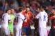 GIJON, SPAIN - MARCH 22: Gerard Pique (C) of Spain argues with Niklas Moisander (#3) of Finland during the FIFA 2014 World Cup Qualifier between Spain and Finland at estadio El Molinon on March 22, 2013 in Gijon, Spain. (Photo by Denis Doyle/Getty Images)