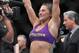 April 13, 2013; Las Vegas, NV, USA; Cat Zingano reacts to defeating Miesha Tate during the TUF 17 Finale at the Mandalay Bay Events Center. Mandatory Credit: Gary A. Vasquez-USA TODAY Sports
