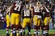 LANDOVER, MD - JANUARY 06: The Washington Redskins huddle around Robert Griffin III #10 during the NFC Wild Card Playoff Game against the Seattle Seahawks at FedExField on January 6, 2013 in Landover, Maryland. (Photo by Patrick McDermott/Getty Images)