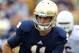 Aug 31, 2013; South Bend, IN, USA; Notre Dame quarterback Tommy Rees (11) hands the ball off against the Temple Owls at Notre Dame Stadium. Mandatory Credit: Brian Spurlock-USA TODAY Sports