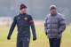 MANCHESTER, ENGLAND - MARCH 04: Wayne Rooney of Manchester United and Sir Alex Ferguson look on during a training session at Carrington Training Ground on March 4, 2013 in Manchester, England. (Photo by Alex Livesey/Getty Images)