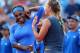 CINCINNATI, OH - AUGUST 18: (L-R) Serena Williams and Victoria Azarenka of Belarus share a laugh after their Women's Singles final match during the Western & Southern Open on August 18, 2013 at Lindner Family Tennis Center in Cincinnati, Ohio. (Photo by Ronald Martinez/Getty Images)