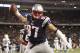 Dec 30, 2012; Foxborough, MA, USA; New England Patriots tight end Rob Gronkowski (87) celebrates after scoring a touchdown against the Miami Dolphins during the second half at Gillette Stadium. Mandatory Credit: Mark L. Baer-USA TODAY Sports