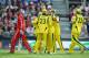 MANCHESTER, ENGLAND - SEPTEMBER 08: James Faulkner of Australia celebrates the wicket of Joe Root of England during the 2nd Natwest One Day International between England and Australia at Old Trafford on September 8, 2013 in Manchester, England. (Photo by Laurence Griffiths/Getty Images)
