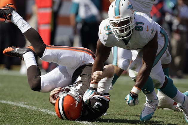 Weeden Sacked 5 Times in Loss to Dolphins