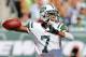 EAST RUTHERFORD, NJ - SEPTEMBER 8: Quarterback Geno Smith #7 of the New York Jets looks to pass against the Tampa Bay Buccaneers during the first half of a game at MetLife Stadium on September 8, 2013 in East Rutherford, New Jersey. The Jets defeated the Bucs 18-17. (Photo by Rich Schultz /Getty Images)