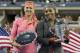 Sep 8, 2013; New York, NY, USA; Serena Williams (USA) (right) and Victoria Azarenka (BLR) while holding the championship trophy after the women's singles final on day fourteen of the 2013 US Open at USTA Billie Jean King National Tennis Center. Mandatory Credit: Susan Mullane-USA TODAY Sports