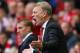 LIVERPOOL, ENGLAND - SEPTEMBER 01: Manchester United Manager David Moyes reacts during the Barclays Premier League match between Liverpool and Manchester United at Anfield on September 01, 2013 in Liverpool, England. (Photo by Alex Livesey/Getty Images)