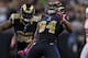 October 4, 2012; St. Louis, MO, USA; St. Louis Rams defensive end Robert Quinn (94) celebrates after sacking Arizona Cardinals quarterback Kevin Kolb (not pictured) during the second half at the Edward Jones Dome. St. Louis defeated Arizona 17-3. Mandatory Credit: Jeff Curry-USA TODAY Sports