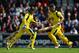MANCHESTER, ENGLAND - SEPTEMBER 08: Michael Clarke and George Bailey of Australia hits out during the 2nd Natwest One Day International between England and Australia at Old Trafford on September 8, 2013 in Manchester, England. (Photo by Laurence Griffiths/Getty Images)