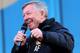 MANCHESTER, ENGLAND - MAY 13: Sir Alex Ferguson addresses the crown from an open-top bus at the start of their Barclays Premier League Trophy Parade through Manchester on May 13, 2013 in Manchester, England. (Photo by Christopher Furlong/Getty Images)