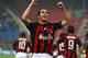 MILAN, ITALY - APRIL 26: Kaka of Milan celebrates scoring his first goal during the Serie A match between AC Milan and US Citta di Palermo at the San Siro Stadium on April 26, 2009 in Milan, Italy. (Photo by Michael Steele/Getty Images)
