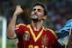 FORTALEZA, BRAZIL - JUNE 27: Jesus Navas of Spain celebrates scoring the winning penalty in a shootout during the FIFA Confederations Cup Brazil 2013 Semi Final match between Spain and Italy at Castelao on June 27, 2013 in Fortaleza, Brazil. (Photo by Clive Mason/Getty Images)