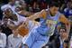 OAKLAND, CA - NOVEMBER 29: Carl Landry #7 of the Golden State Warriors steals the ball from JaVale McGee #34 of the Denver Nuggets at Oracle Arena on November 29, 2012 in Oakland, California. NOTE TO USER: User expressly acknowledges and agrees that, by downloading and or using this photograph, User is consenting to the terms and conditions of the Getty Images License Agreement. (Photo by Ezra Shaw/Getty Images)