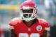 Sep 8, 2013; Jacksonville, FL, USA; Kansas City Chiefs wide receiver Dwayne Bowe (82) warms up before the start of the the game against the Jacksonville Jaguars at EverBank Field. Mandatory Credit: Melina Vastola-USA TODAY Sports