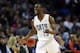 CHARLOTTE, NC - MARCH 08: Kemba Walker #15 of the Charlotte Bobcats reacts to a call during their game against the Oklahoma City Thunder at Time Warner Cable Arena on March 8, 2013 in Charlotte, North Carolina. NOTE TO USER: User expressly acknowledges and agrees that, by downloading and or using this photograph, User is consenting to the terms and conditions of the Getty Images License Agreement. (Photo by Streeter Lecka/Getty Images)
