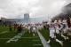 PROVO, UT - SEPTEMBER 7: Players of the Texas Longhorns enter the filed after almost a two hour weather delay to play a game against the BYU Cougars during the first half of an NCAA football game September 7, 2013 at LaVell Edwards Stadium in Provo, Utah. BYU beat Texas 40-21. (Photo by George Frey/Getty Images)