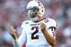 TUSCALOOSA, AL - NOVEMBER 10: Quarterback Johnny Manziel #2 of the Texas A&M Aggies celebrates after a touchdown during the game against the Alabama Crimson Tide at Bryant-Denny Stadium on November 10, 2012 in Tuscaloosa, Alabama. (Photo by Mike Zarrilli/Getty Images)