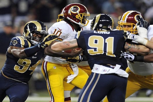 Rams' Quinn, Long Rolling as 'Black Lightning' and 'White Thunder'