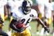 Aug 12, 2013; Latrobe, PA, USA; Pittsburgh Steelers running back Le'Veon Bell (26) participates during training camp drills at Saint Vincent College. Mandatory Credit: Charles LeClaire-USA TODAY Sports