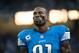 Sep 8, 2013; Detroit, MI, USA; Detroit Lions wide receiver Calvin Johnson (81) during the first quarter against the Minnesota Vikings at Ford Field. Mandatory Credit: Tim Fuller-USA TODAY Sports