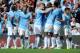 MANCHESTER, ENGLAND - AUGUST 31: Alvaro Negredo of Manchester City is congratulated by his team-mates after scoring the opening goal during the Barclays Premier League match between Manchester City and Hull City at the Etihad Stadium on August 31, 2013 in Manchester, England. (Photo by Chris Brunskill/Getty Images)