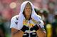 SAN FRANCISCO, CA - SEPTEMBER 08: Clay Matthews #52 of the Greenbay Packers looks on from the sidelines during the first quarter against the San Francisco 49ers at Candlestick Park on September 8, 2013 in San Francisco, California. (Photo by Thearon W. Henderson/Getty Images)