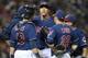 CLEVELAND, OH - SEPTEMBER 3: Starting pitcher Ubaldo Jimenez #30 of the Cleveland Indians talks to his teammates during the fifth inning against the Baltimore Orioles at Progressive Field on September 3, 2013 in Cleveland, Ohio. (Photo by Jason Miller/Getty Images)