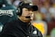 Sep 9, 2013; Landover, MD, USA; Philadelphia Eagles head coach Chip Kelly on the sidelines during the first half against the Washington Redskins at FedEX Field. Mandatory Credit: Brad Mills-USA TODAY Sports