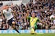 Gylfi Sigurdsson watches on as his shot flies into the Norwich net for his and Tottenham's first of two for the afternoon.