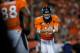 DENVER, CO - SEPTEMBER 5: Quarterback Peyton Manning #18 of the Denver Broncos during the game against the Baltimore Ravens at Sports Authority Field at Mile High on September 5, 2013 in Denver Colorado. (Photo by Dustin Bradford/Getty Images)