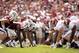 Sep 14, 2013; College Station, TX, USA; Alabama Crimson Tide offensive linesman Ryan Kelly (70) lines up before the snap against the Texas A&M Aggies during the first half at Kyle Field. Mandatory Credit: Thomas Campbell-USA TODAY Sports