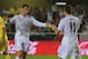 VILLARREAL, SPAIN - SEPTEMBER 14: Gareth Bale of Real Madrid celebrates with Cristiano Ronaldo after scoring Real's opening goal during the La Liga match between Villarreal and Real Madrid at El Madrigal on September 14, 2013 in Villarreal, Spain. (Photo by Denis Doyle/Getty Images)