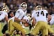 Sep 14, 2013; West Lafayette, IN, USA; Notre Dame Fighting Irish quarterback Tommy Rees (11) hands the ball off against the Purdue Boilermakers at Ross Ade Stadium. Mandatory Credit: Brian Spurlock-USA TODAY Sports