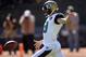 Sep 15, 2013; Oakland, CA, USA; Jacksonville Jaguars punter Bryan Anger (19) punts on fourth down in the fourth quarter against the Oakland Raiders at O.co Coliseum. Oakland won 19-9. Mandatory Credit: Bob Stanton-USA TODAY Sports