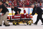 Klesla Leaves on Stretcher After Hit by Kings' Nolan...