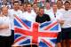 UMAG, CROATIA - SEPTEMBER 15: Team GB (L-R) Matt Little, Colin Fleming, Leon Smith, Ross Hutchins, Andy Murray Daniel Evans, Jonny Marray, Colin Beecher and James Ward celebrate during day three of the Davis Cup World Group play-off tie between Croatia and Great Britain at Stadion Stella Maris on September 15, 2013 in Umag, Croatia. (Photo by Julian Finney/Getty Images)