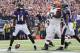 BALTIMORE, MD - SEPTEMBER 15: Wide receiver Marlon Brown #14 of the Baltimore Ravens celebrates after scoring a second half touchdown against the Cleveland Browns at M&T Bank Stadium on September 15, 2013 in Baltimore, Maryland. (Photo by Rob Carr/Getty Images)