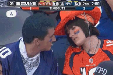 This Drunk Couple Making out at Broncos-Giants