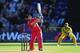 CARDIFF, WALES - SEPTEMBER 14: England batsman Jos Buttler hits six runs off Mitchell Johnson in the last over during the 4th NatWest Series ODI between England and Australia at SWALEC Stadium on September 14, 2013 in Cardiff, Wales. (Photo by Stu Forster/Getty Images)