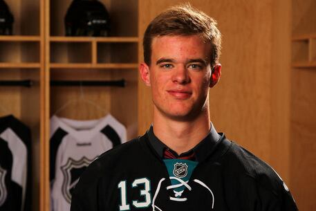 First-Rounder Mueller Makes Sharks Training Camp Debut