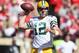 SAN FRANCISCO, CA - SEPTEMBER 08: Quarterback Aaron Rodgers #12 of the Green Bay Packers drops back to pass against the San Francisco 49ers in the first half at Candlestick Park on September 8, 2013 in San Francisco, California. The 49ers defeated the Packers 34-28. (Photo by Jeff Gross/Getty Images)