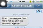 Ole Miss WR Posts Hilarious Texts from Hugh Freeze