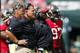EAST RUTHERFORD, NJ - SEPTEMBER 8: Head coach Greg Schiano, left, of the Tampa Bay Buccaneers looks on during a game against the New York Jets at MetLife Stadium on September 8, 2013 in East Rutherford, New Jersey. (Photo by Rich Schultz /Getty Images)