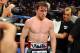 Sep 14, 2013; Las Vegas, NV, USA; Canelo Alvarez reacts after losing to Floyd Mayweather Jr. by a majority decision at their WBC and WBA super welterweight titles fight at MGM Grand Garden Arena. Mandatory Credit: Jayne Kamin-Oncea-USA TODAY Sports