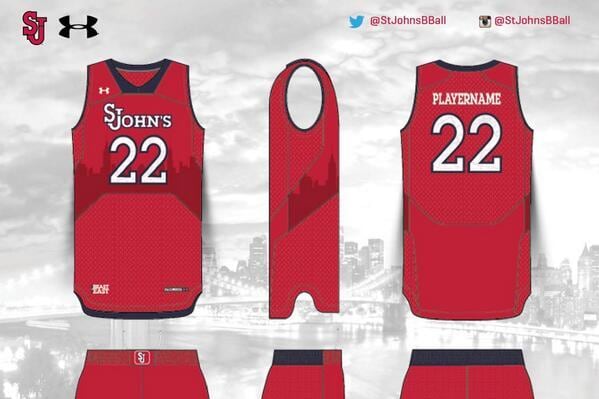 St. John's Has New Under Armour Basketball Uniforms Featuring NYC Skyline