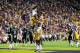 BATON ROUGE, LA - SEPTEMBER 07: Jarvis Landry #80 of the LSU Tigers celebrates a touchdown with La'el Collins #70 during a game against the UAB Blazers at Tiger Stadium on September 7, 2013 in Baton Rouge, Louisiana. (Photo by Stacy Revere/Getty Images)