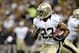 Sep 8, 2013; New Orleans, LA, USA; New Orleans Saints running back Pierre Thomas (23) against the Atlanta Falcons during the first half of a game at the Mercedes-Benz Superdome. Mandatory Credit: Derick E. Hingle-USA TODAY Sports