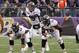 Dec 16, 2012; Baltimore, MD, USA; Denver Broncos quarterback Peyton Manning (18) directs the offense against the Baltimore Ravens behind guard Zane Beadles (68) and tackle Ryan Clady (78) at M&T Bank Stadium. Mandatory Credit: Mitch Stringer-USA TODAY Sports