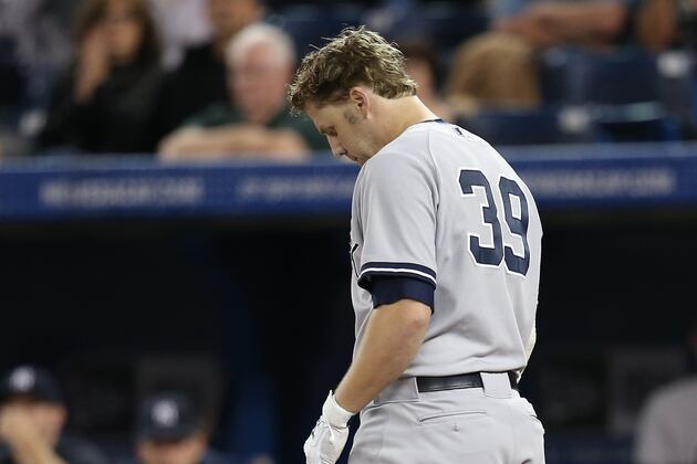 Yankees Show Little Life After Day Off, Fall to Blue Jays, 2-0